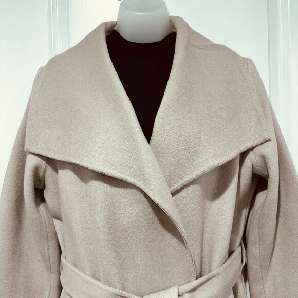 New Tahari Camel Shawl Collar Belted Wrap Coat, Size L (NWT) - Picture 2 of 15